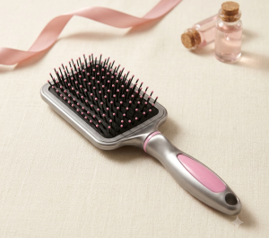 Silver & Pink Paddle Hair Brush