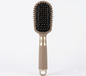 Luxury Matte Oval Hair Brush with Metallic Gold Accents