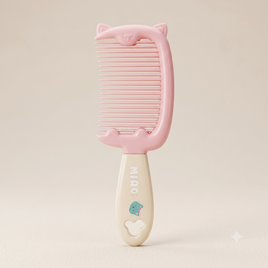 Cute “Miao” Cat-Eared Hair Comb Detangling Brush for Kids