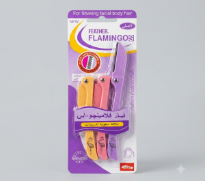 Feather Flamingos Facial & Body Hair Shaving Razors (3-Pack)