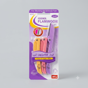Feather Flamingos Facial & Body Hair Shaving Razors (3-Pack)