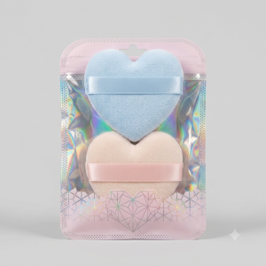 Heart-Shaped Plush Powder Puff Set