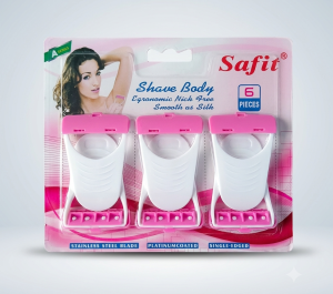 Safit "Shave Body" Women's Razors – 6-Piece Platinum-Coated Stainless Steel Shaving Set