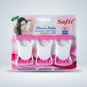 Safit "Shave Body" Women's Razors – 6-Piece Platinum-Coated Stainless Steel Shaving Set