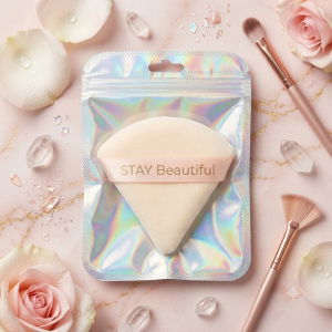"STAY Beautiful" Velour Triangle Powder Puff
